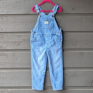 OshKosh B'gosh Ditsy Floral Stretch Denim Bib Overalls Size 3T